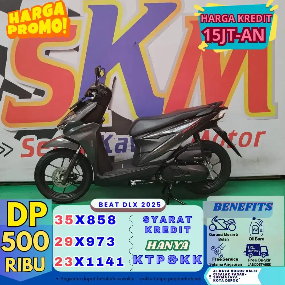 Motor Murah Bergaransi Honda Beat DLX Thn 2025 Cash /Credit