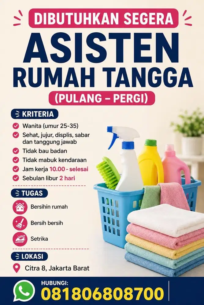 asisten rumah tangga pulang pergi