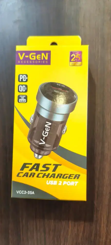 Car Charger V-GeN VCC2-35A Dual Fast Charging QC3.0 PD 30W