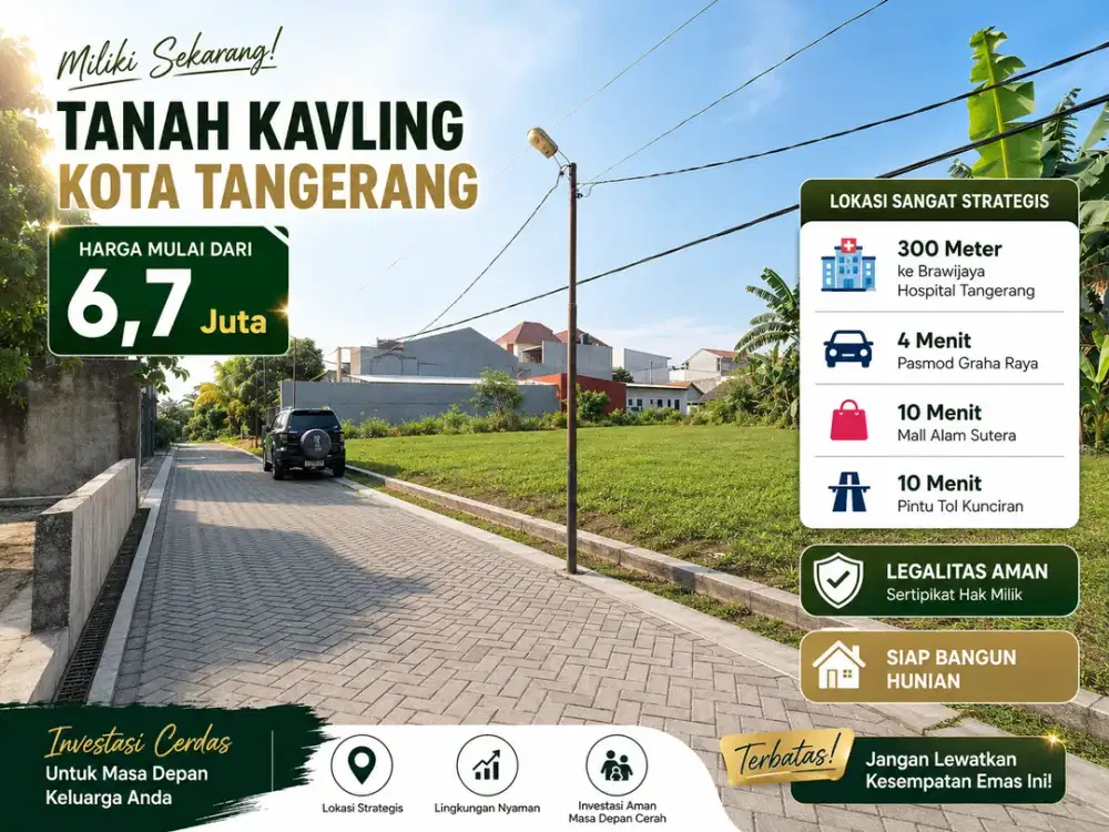 Kavling Strategis, Dekat Pasmod Graha Raya, SHM Siap Balik Nama