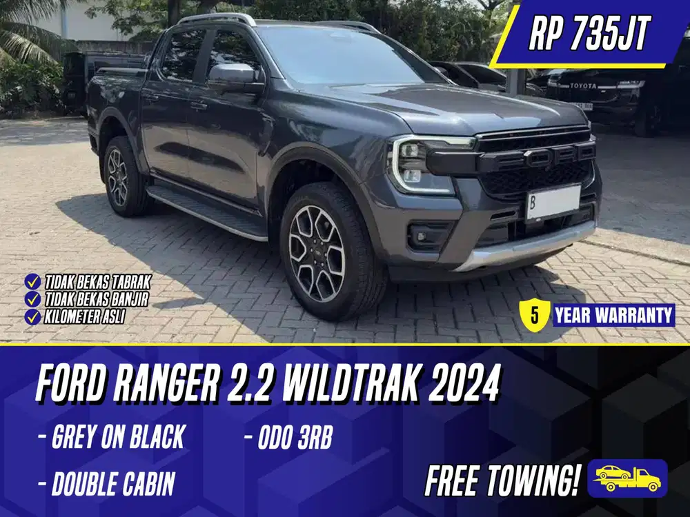 Ford Ranger 2.2 Wildtrak Double Cabin 2024 Grey on Black Abu-abu Abu