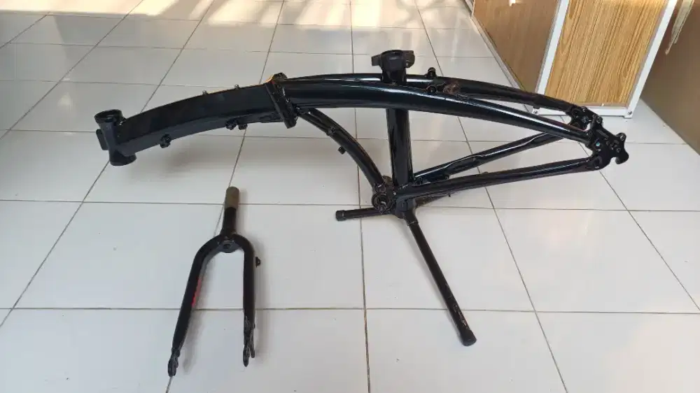 Frame + Fork Sepeda Lipat Ecosmo Z8 20 Inch Repaint