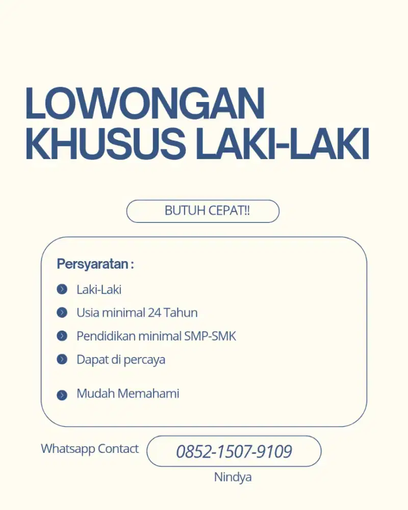 Khusus laki² Saja!