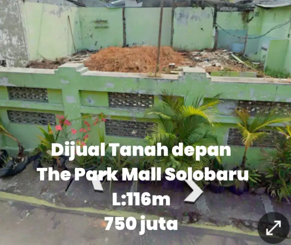 Dijual cepat Tanah depan The Park Mall Solobaru