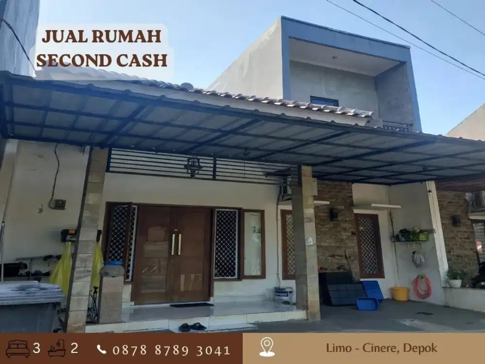 Rumah Jual CASH 2Lantai 925JT di Limo Cinere Depok dekat Tol