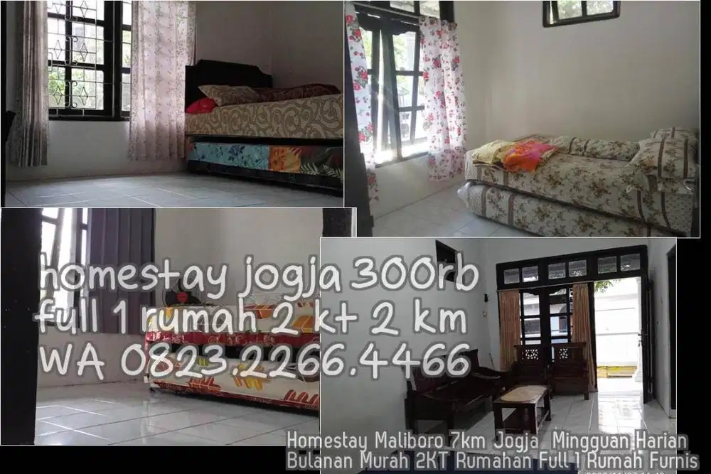 Homestay Maliboro 7km Jogja  Mingguan Harian Bulanan Murah 2KT Rumahan