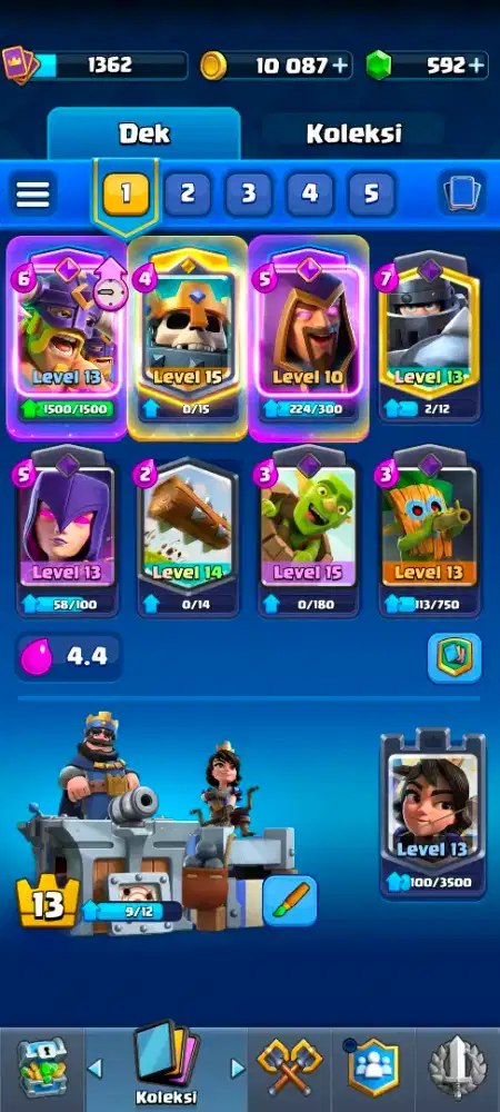 Di Jual Akun Clash royale dengan benteng raja level 13 Super GG