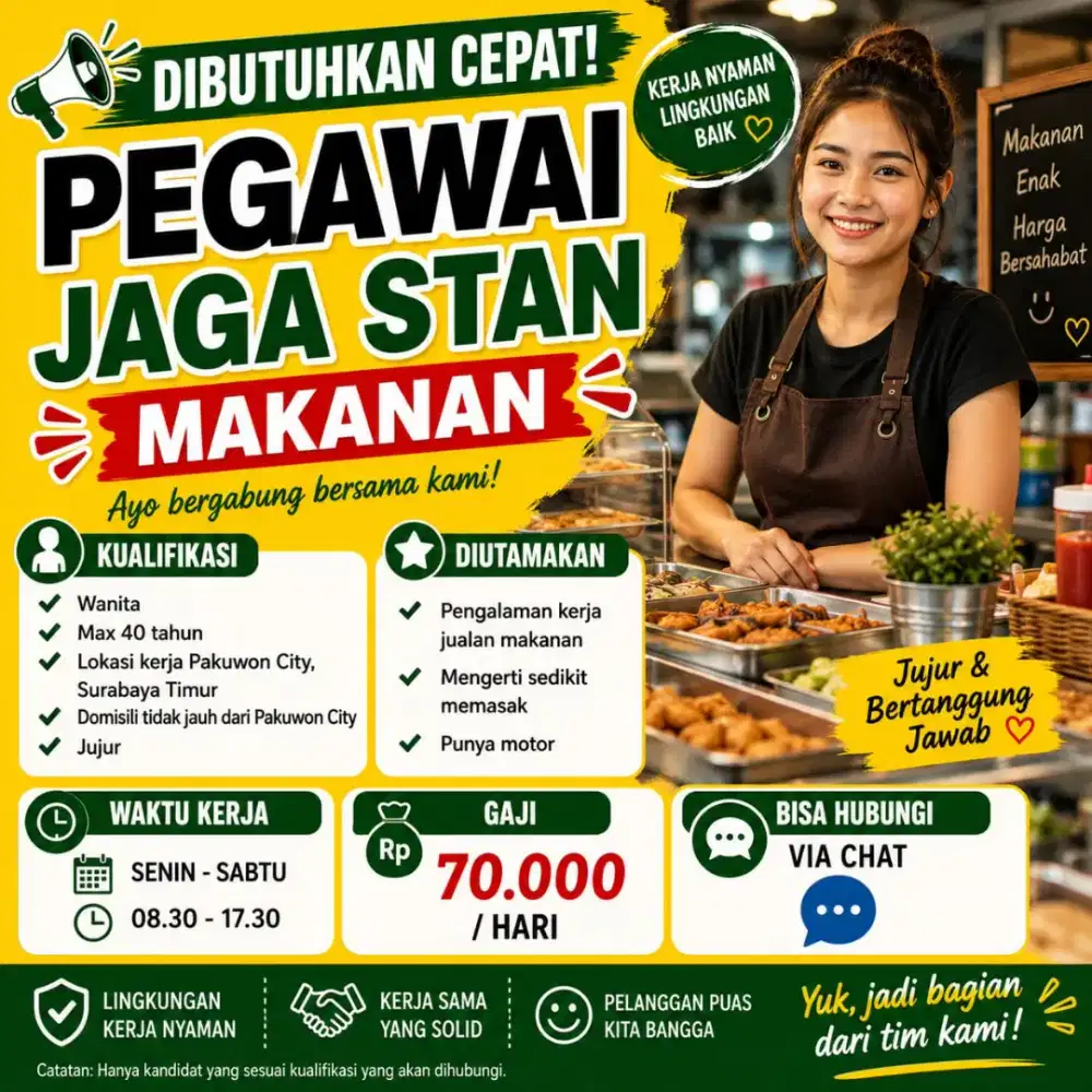 Pegawai stan makanan wanita pakuwon city