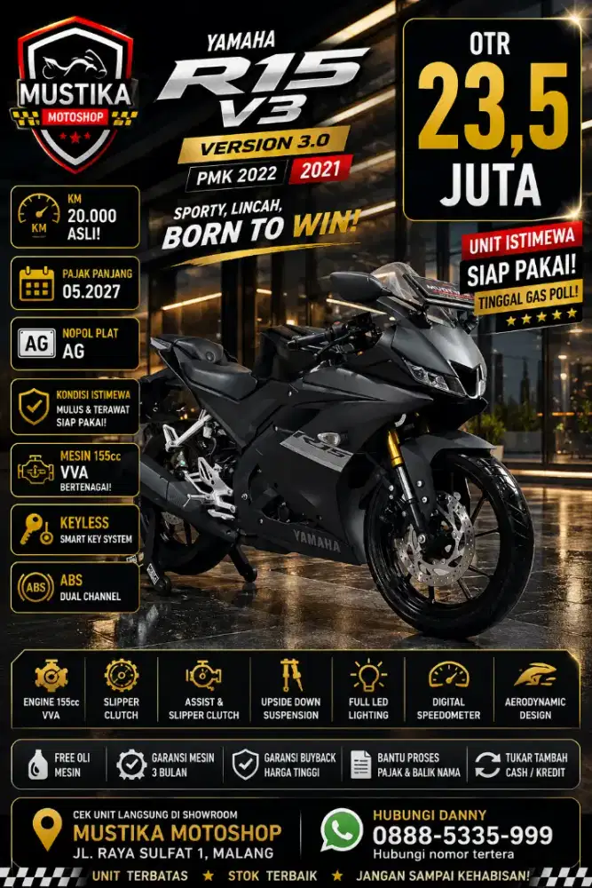Final Edition v3‼️Yamaha R15 V3 2021. DANNY Mustika Sulfat