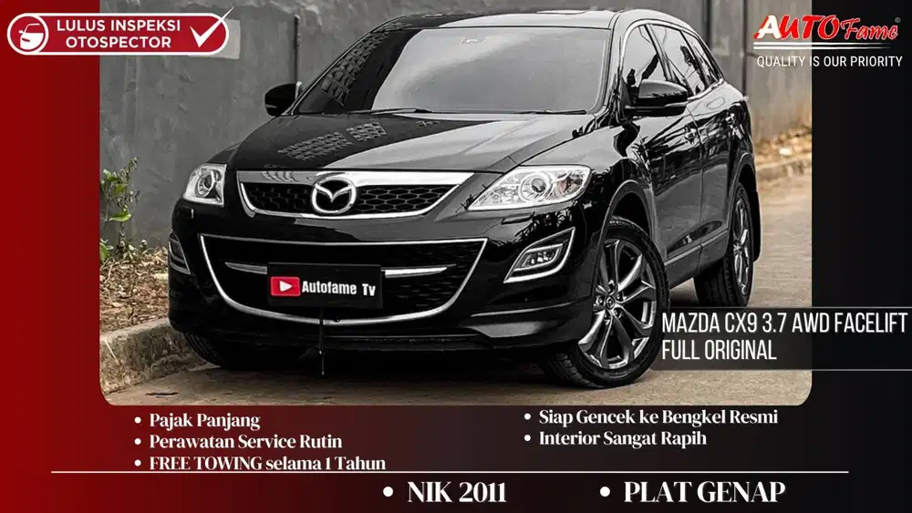 Mazda CX9 3.7 AWD Facelift Black On Beige NIK 2011 Full Original
