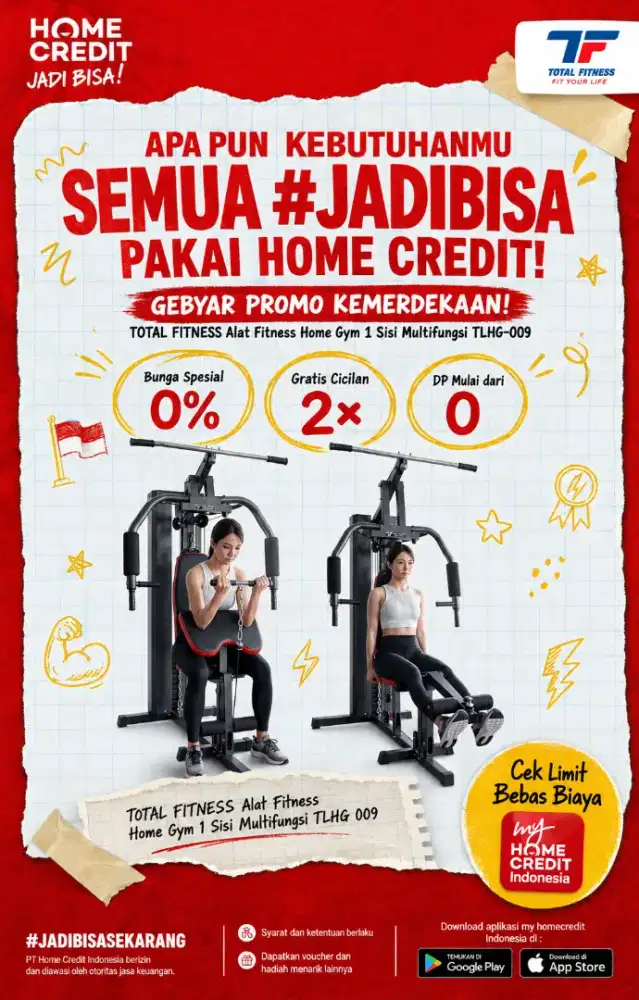 PROMO KREDIT TOTAL FITNESS HOME GYM 1 SISI MULTIFUNGSI TLHG 009