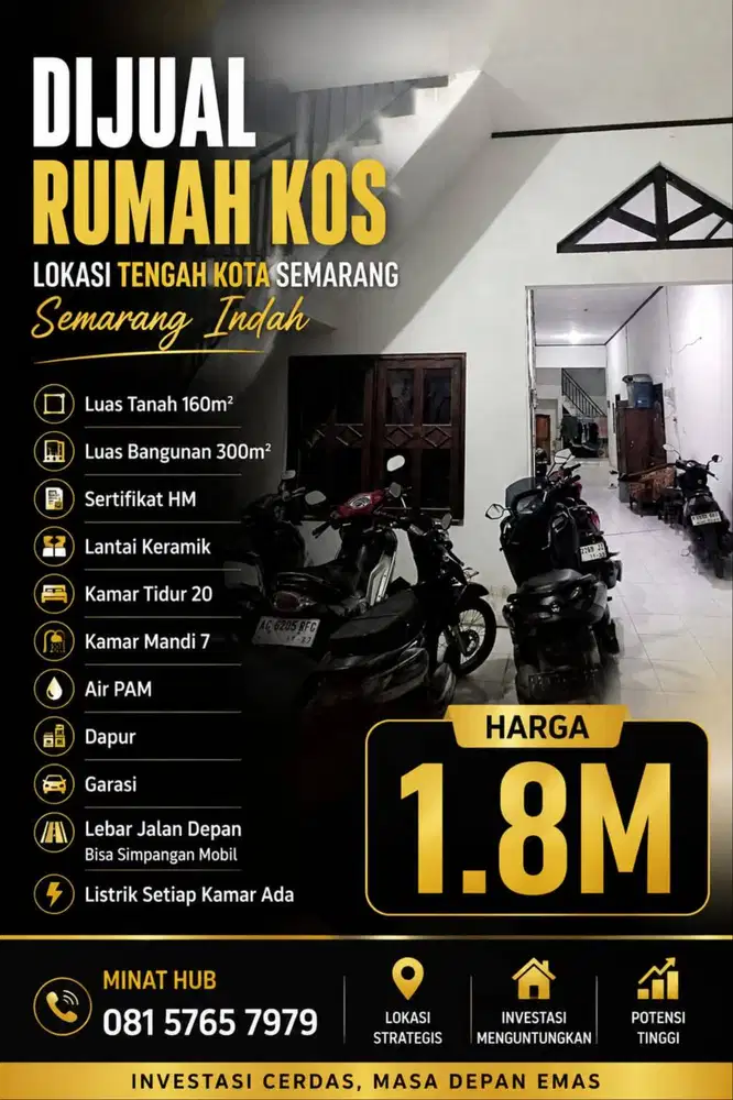 DIJUAL KOST SEMARANG INDAH VIEW UNTUNG MURAH DIBAWAH HARGA PASAR CEPAT