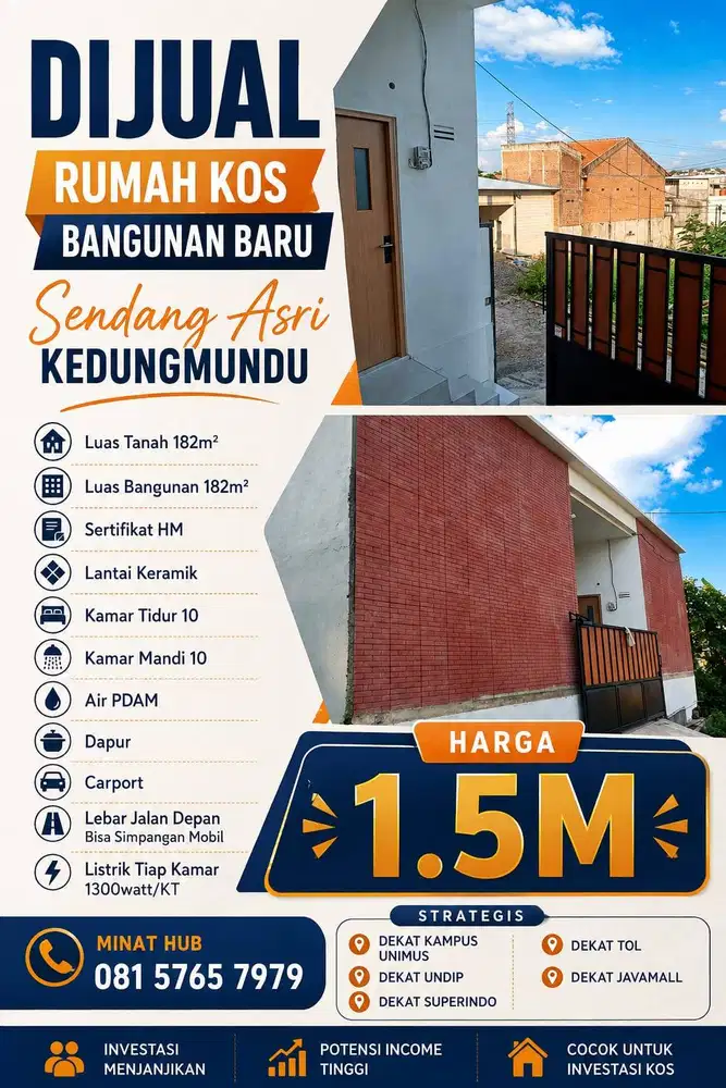 DIJUAL KOST KEDUNGMUNDU MURAH LOK STRATEGIS UNTUNG CEPAT SEGERA