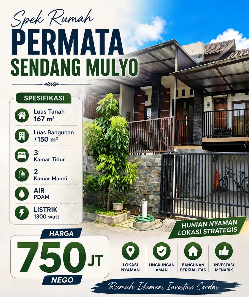 DIJUAL SENDANG MULYO MURAH VIEW 2LT/167m MURAH CEPAT SEGERA