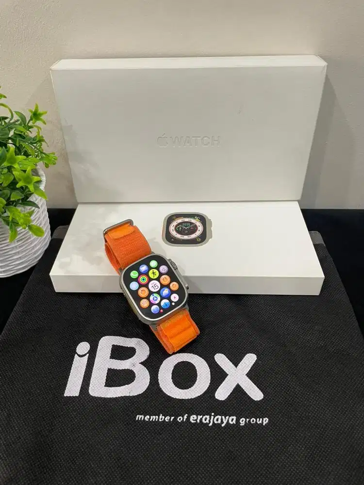 iWatch Ultra 49mm iBox Titanium Orange mulus Fullset Ori BH 91%