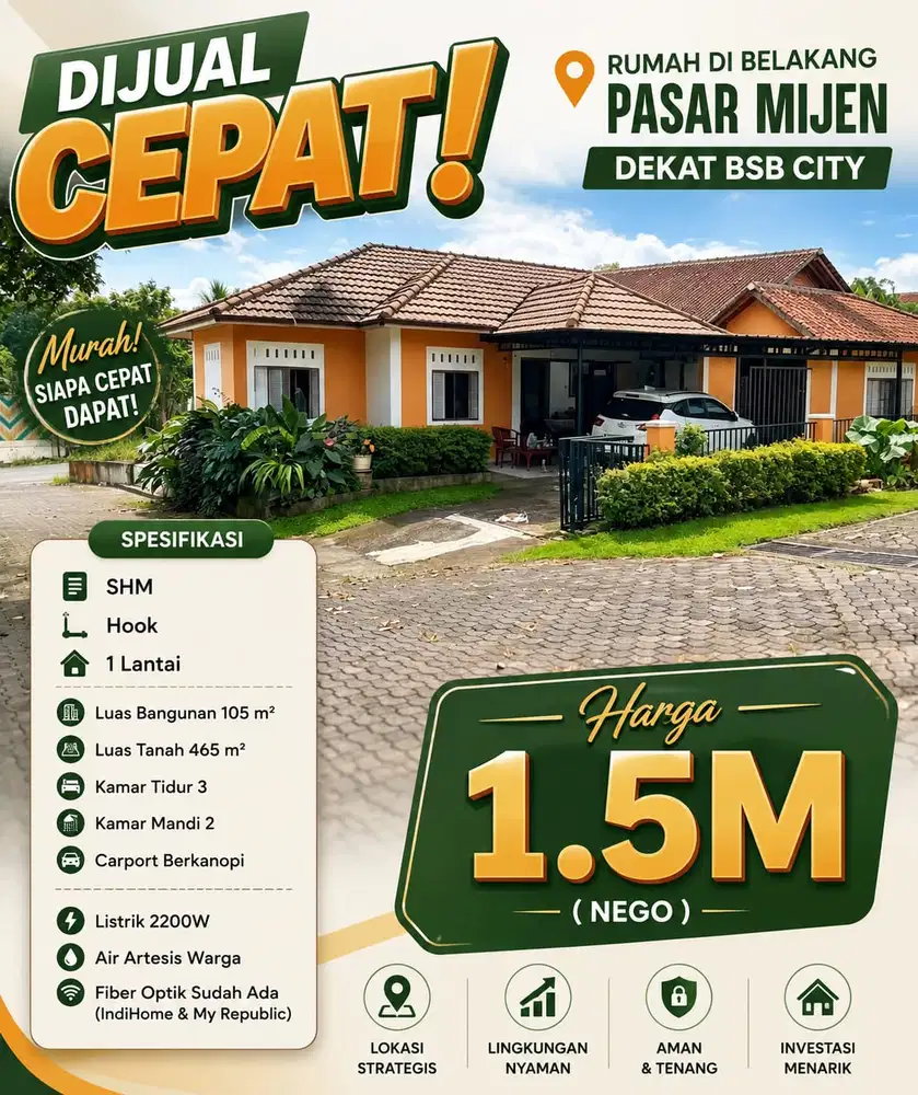 DIJUAL HOOK MIJEN VIEW CEPAT SEGERA 465m