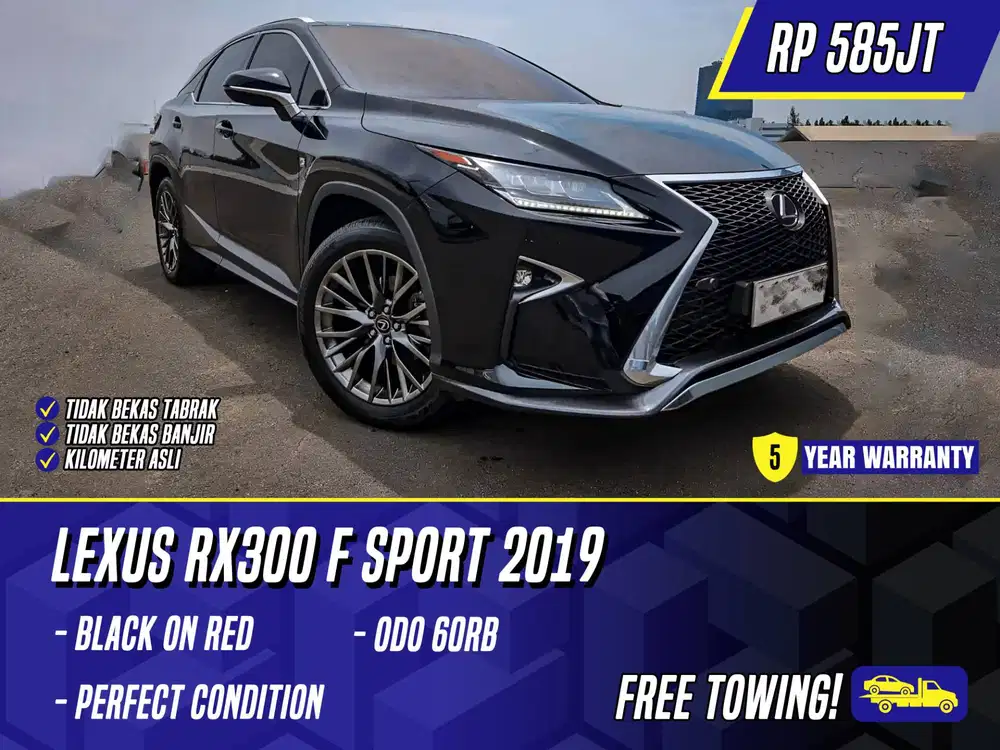 Lexus RX300 F Sport 2019 Black on Red Hitam RX 300 FSport