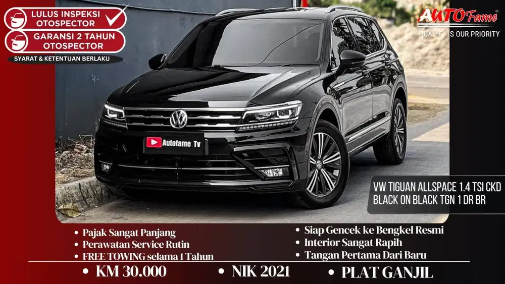 VW Tiguan Allspace 1.4 TSI CKD PEMK 2022 Black On Black NIK 2021