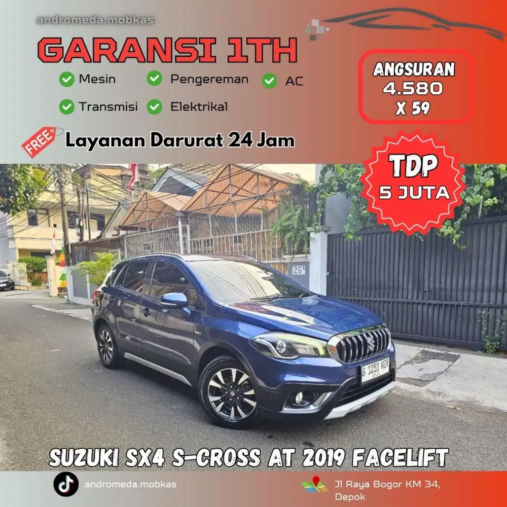 TDP TERMURAH 5 JT SUZUKI SX4 S-CROSS AT 2019 FACELIFT ISTIMEWA