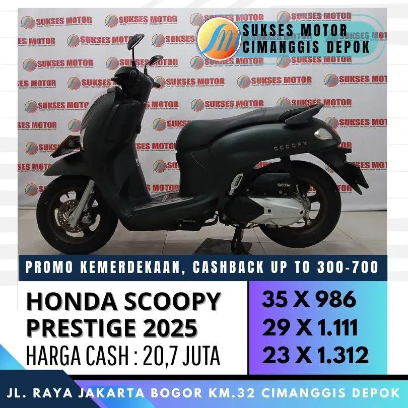 NEW SCOOPY PRESTIGE 2025 CASH KREDIT PROMO KEMERDEKAAN CICILAN RINGAN