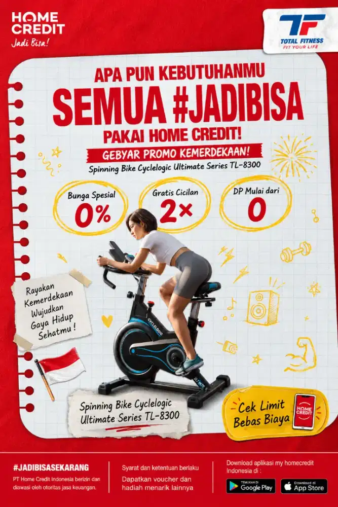 PROMO KREDIT SPINNING BIKE CYCLELOGIC ULTIMATE SRIES TL-8300 TERMURAH