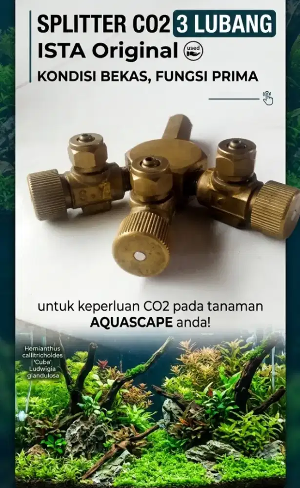 Splitter ISTA 3 Ways Original untuk Tabung Co2 Aquascape