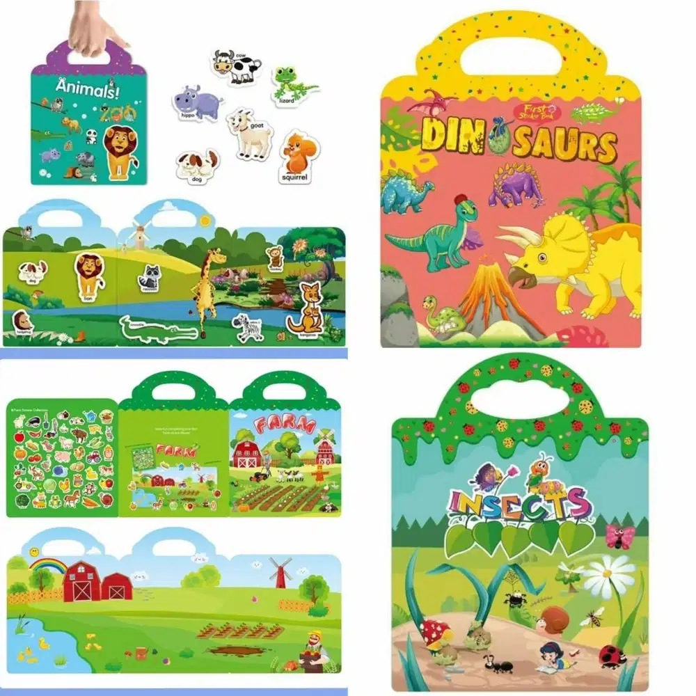 Buku Stiker Anak Reusable Sticker DIY Bag Style Book Sticker Puzzle