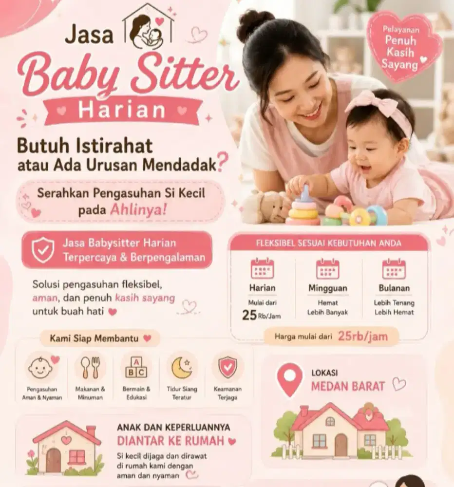Jasa merawat Bayi / Toddler ,Medan barat
