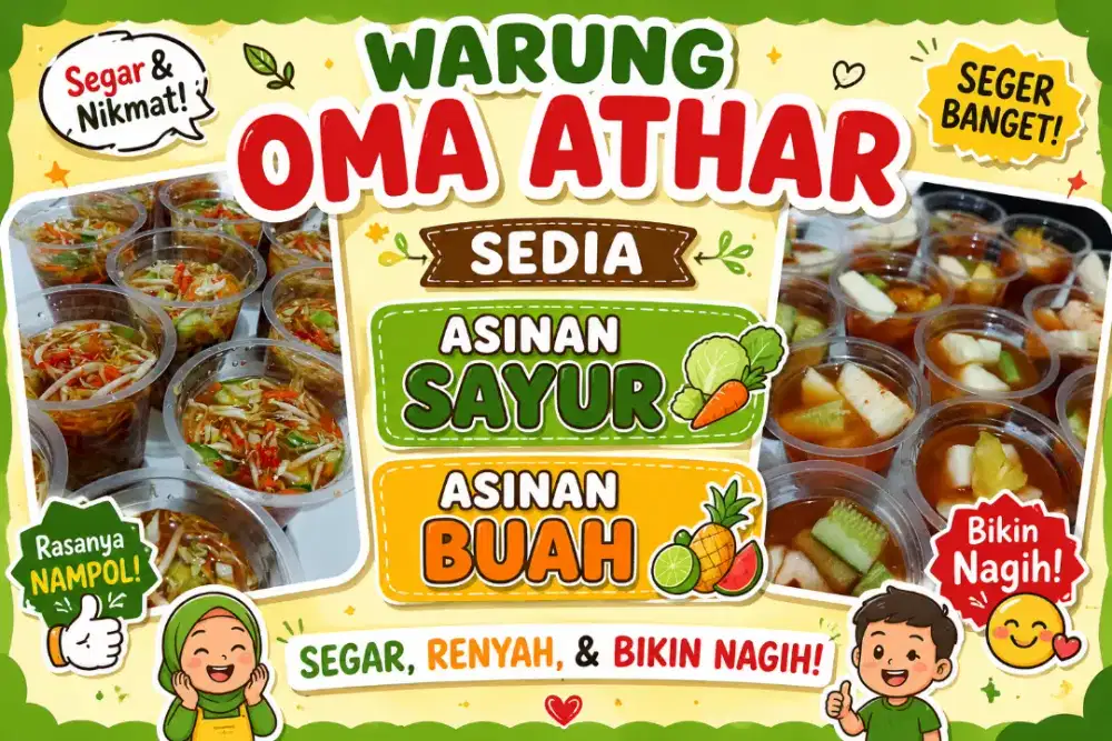 ASINAN SAYUR DAN ASINAN BUAH SEGAR PEDAS ASEM NIKMAT