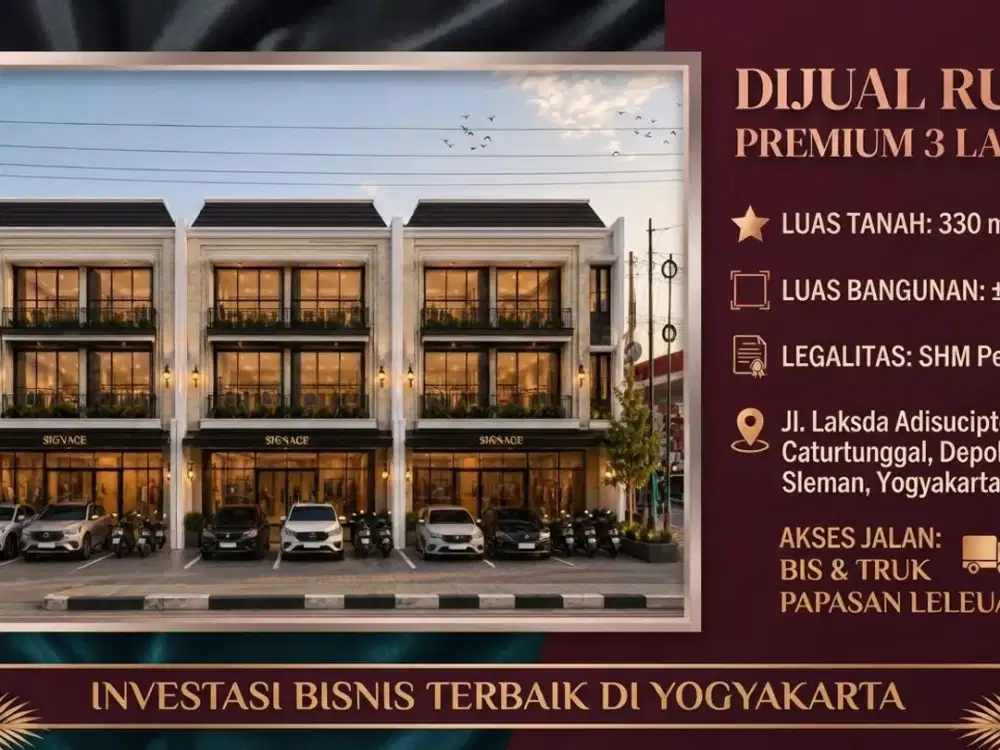Dijual Ruko Premium Lokasi Strategis Depan Ambarukmo Plaza
