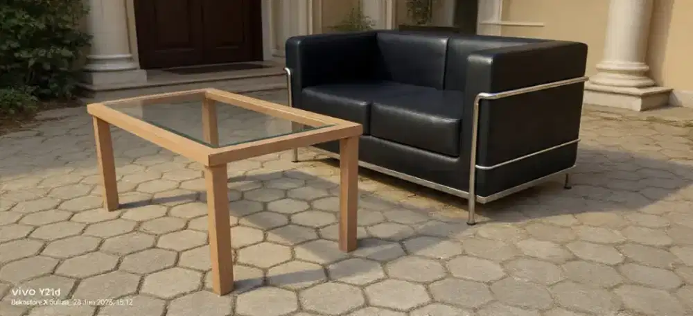 Sofa santai keluarga stainless free meja kaca