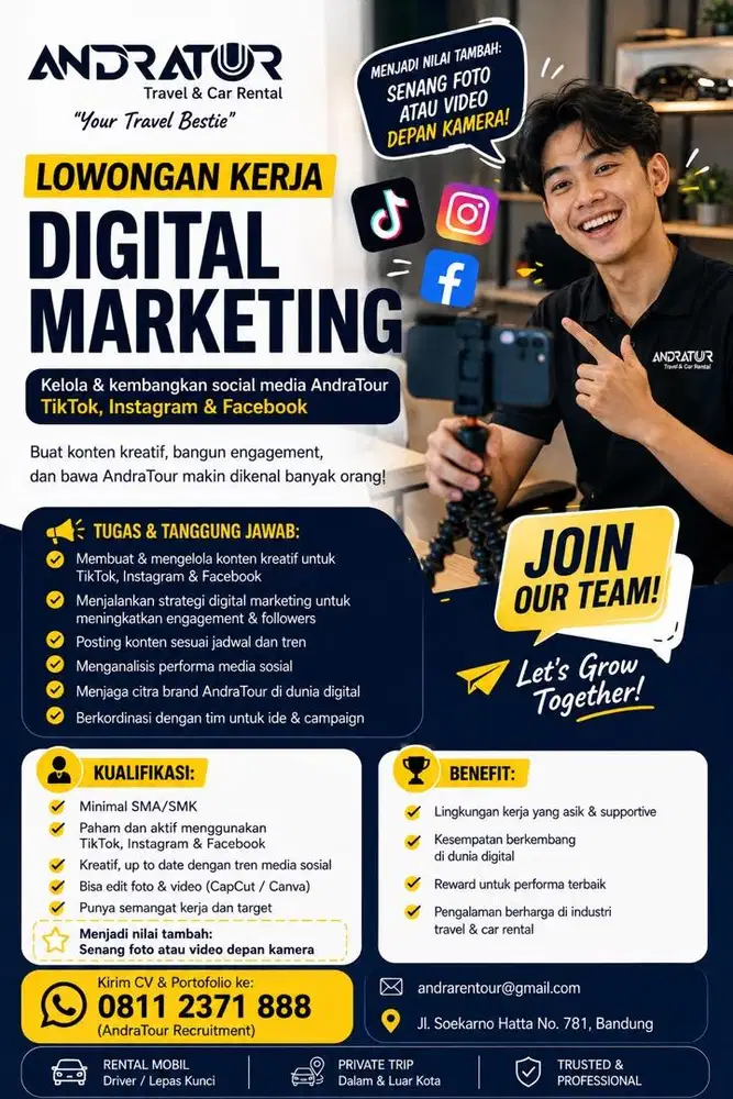 Dicari staff Digital Marketing di bandung
