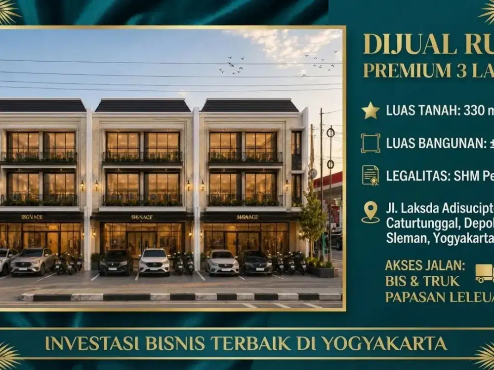 Ruko 3 Lantai Jogja Legalitas SHM Siap Balik Nama