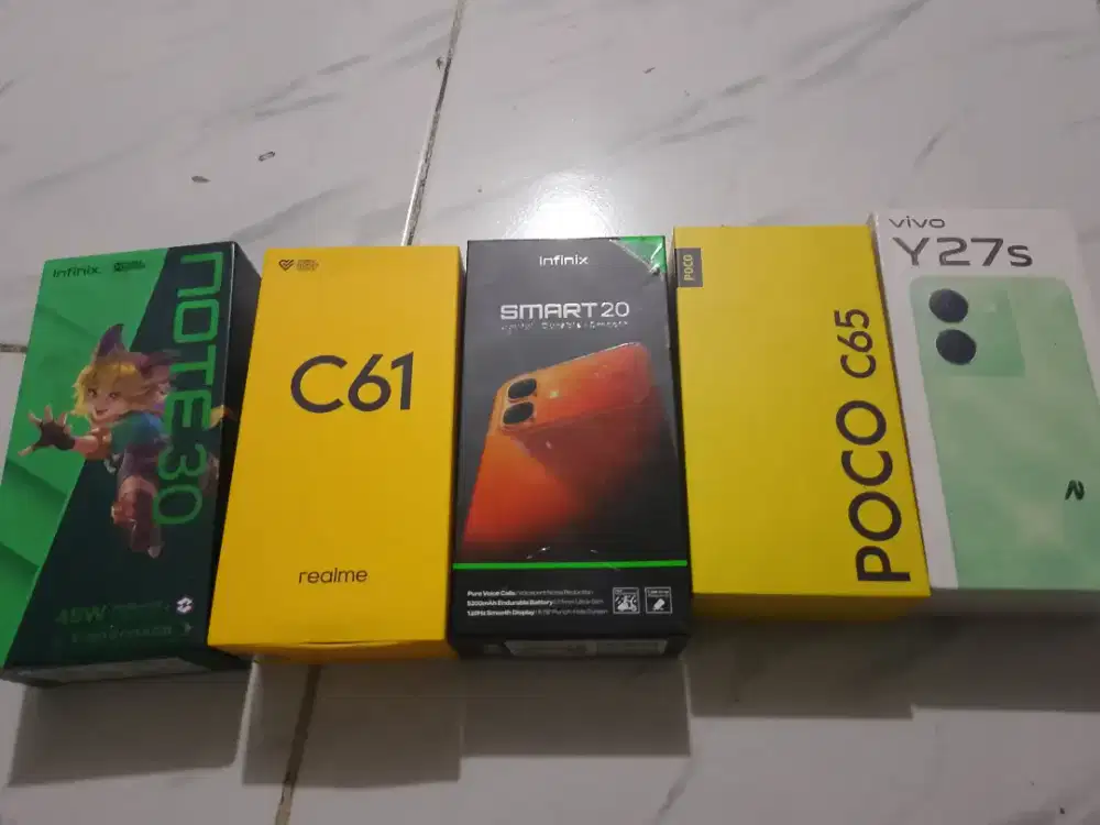 BOX HP infinix Note 30, REALME C61, POCO C65, VIVO Y27S, INFINIX SMART