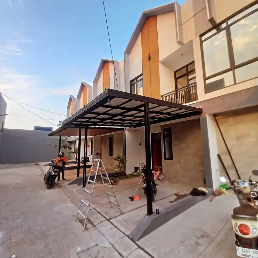Kanopi baja ringan atap pvc + talang dalam