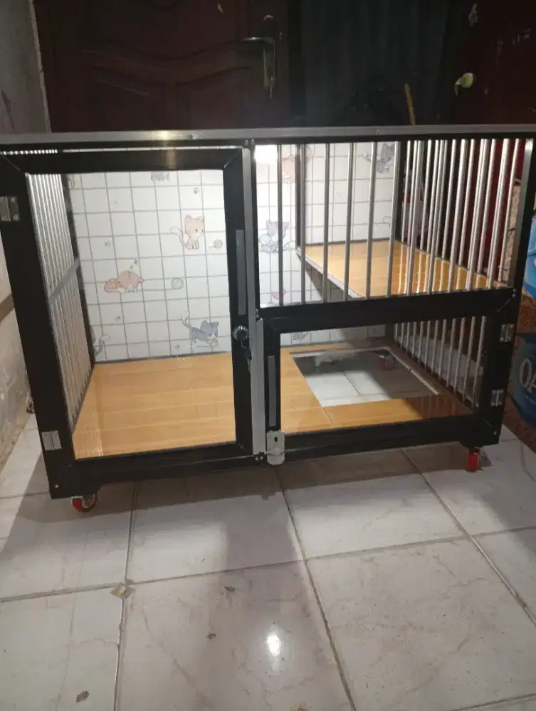 Kandang kucing alumunium brown