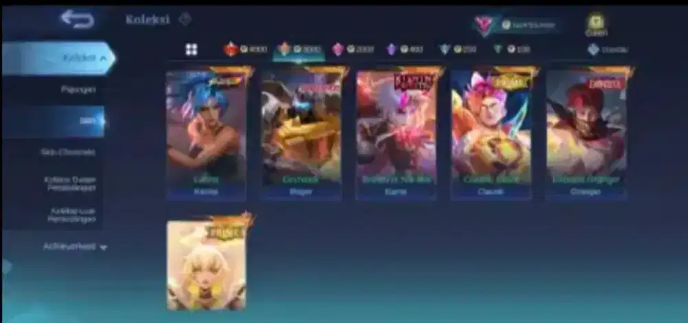 Jual akun mobile legends