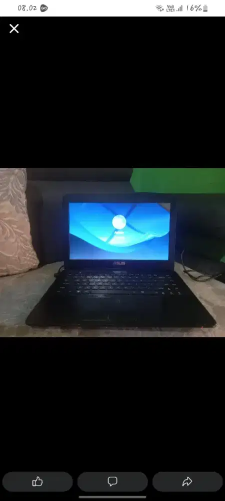 Laptop asus core i3 gen4 ram6gb hdd750gb minus batrai