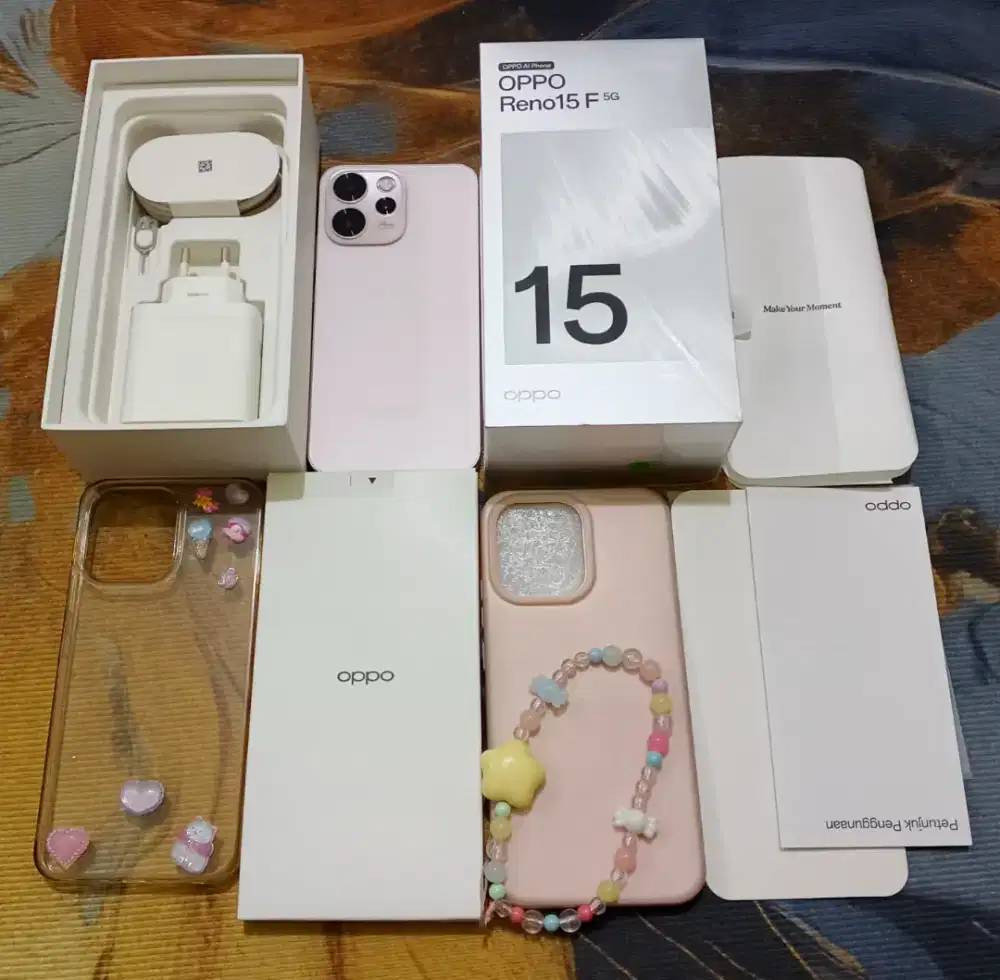 OPPO Reno 15F 8/256 Pink MULUS Fullset ORI Resmi Februari 2027