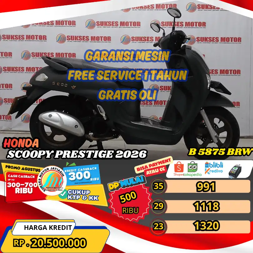 SCOOPY PRESTIGE 2026 BISA PAYMENT SPYLATER KREDIVO &CC (SUKSESMOTOR)