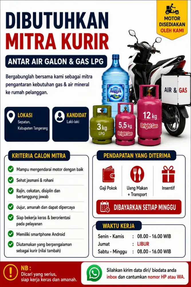 Mitra kurir antar galon/ gas