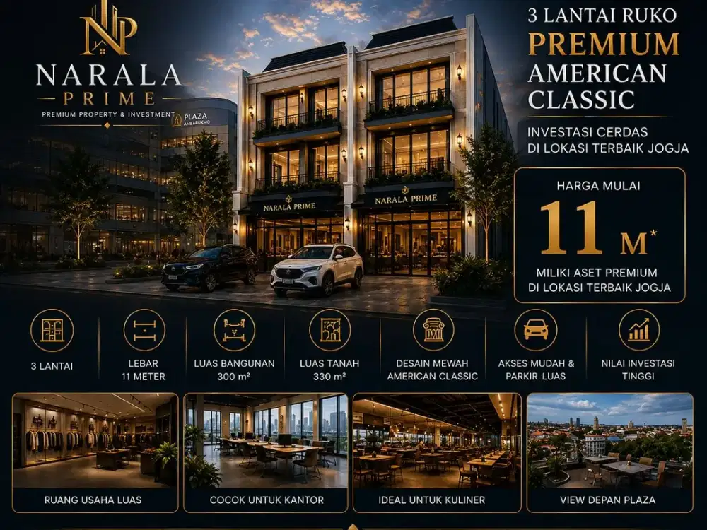 Dijual Ruko Premium di Jogja 3 Lantai di Jantung Area Komersial Adisucipto