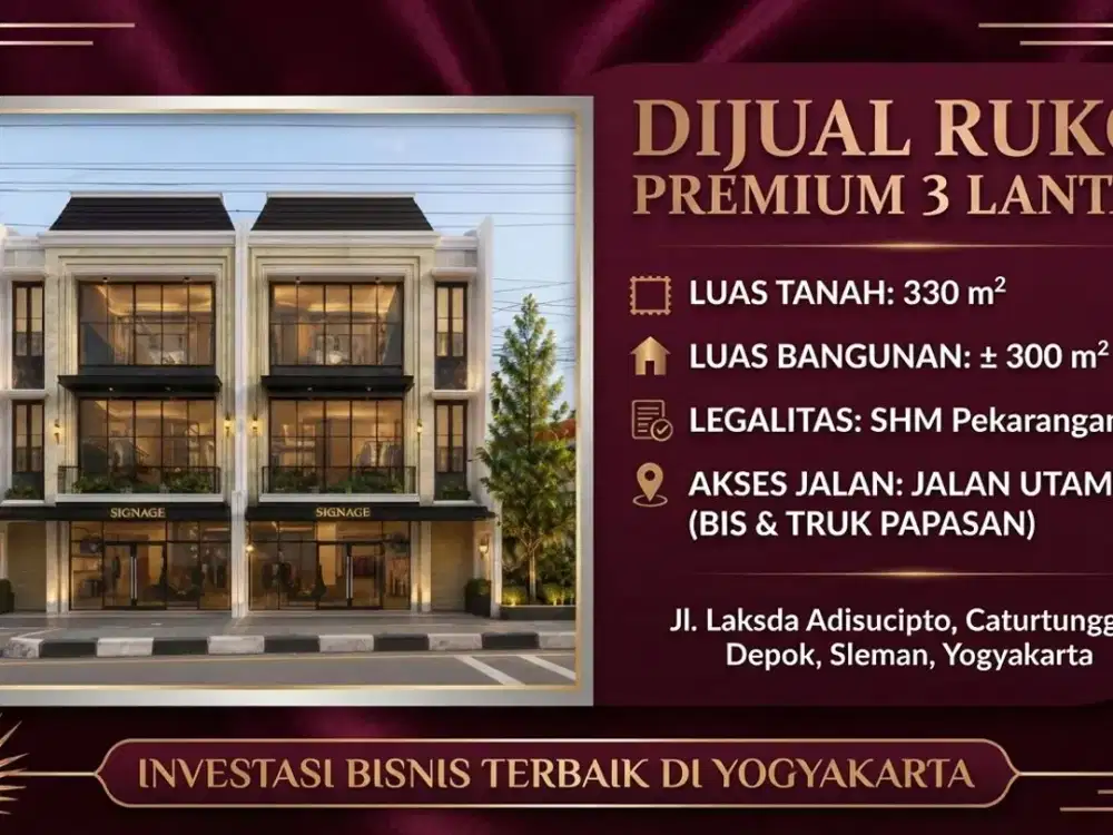 RUKO STRATEGIS DI TENGAH KOTA JOGJA
