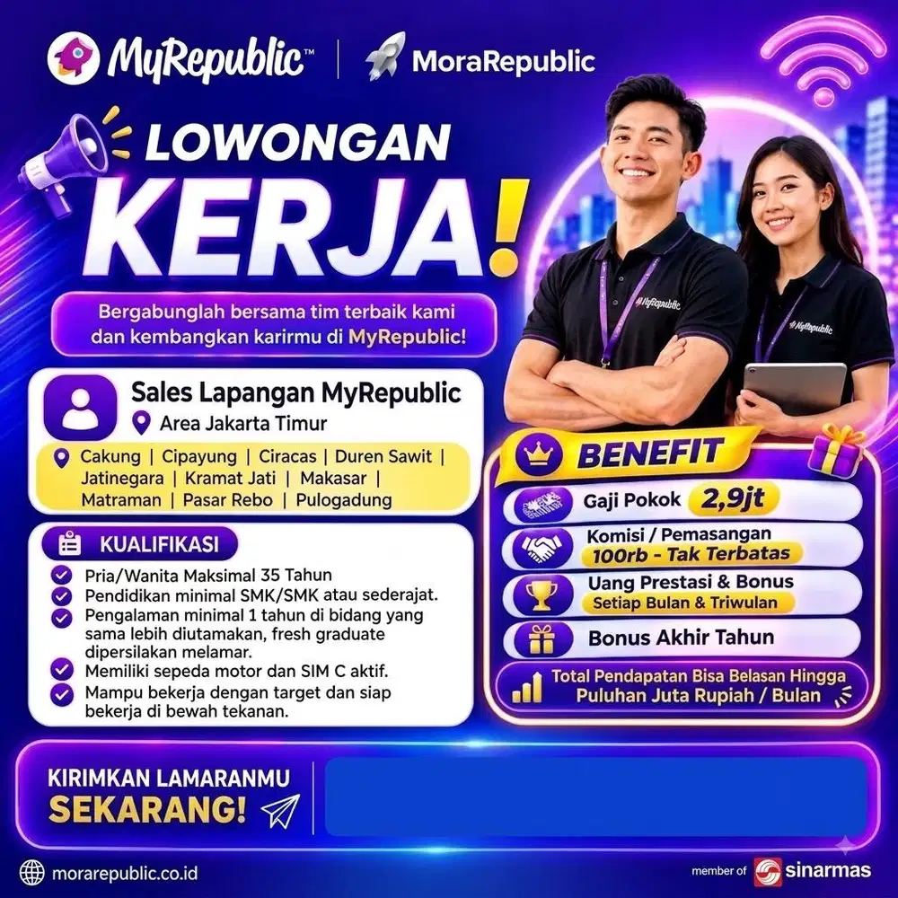 Sales Lapangan Wifi MyRepublic