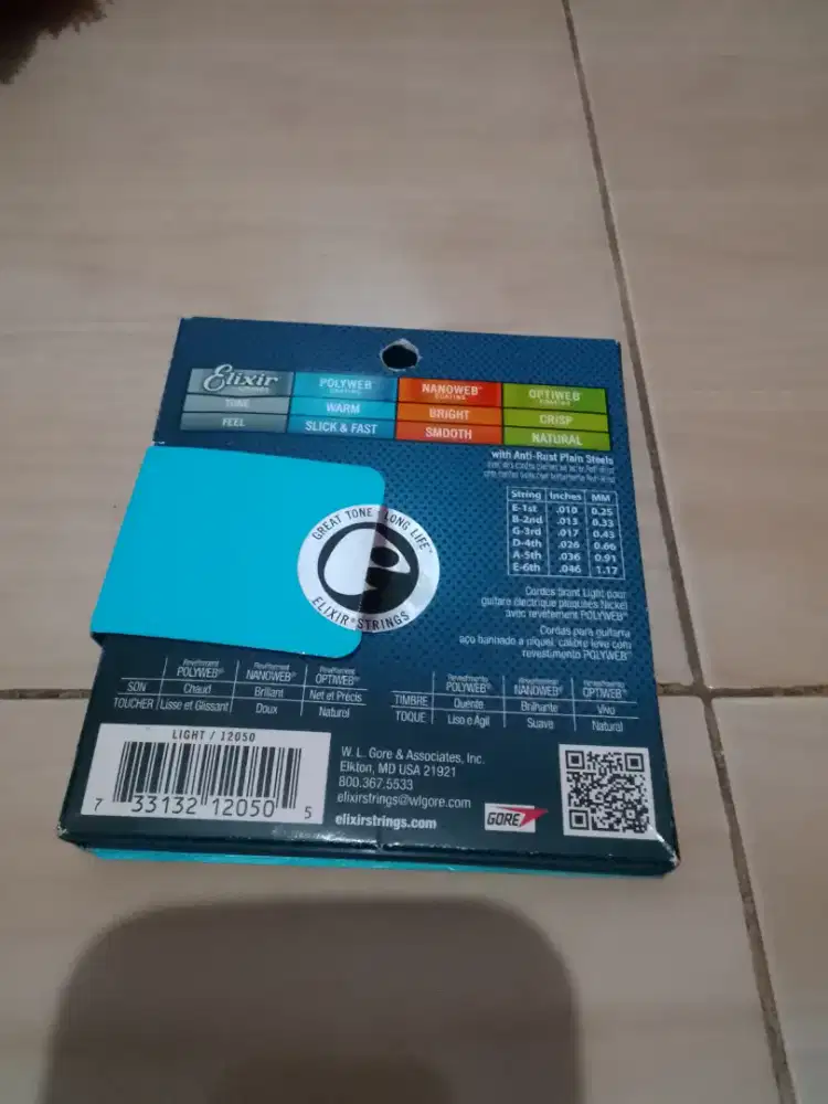 Senar gitar elektrik elixir original 10-46