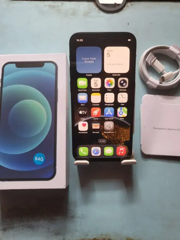 Iphone 12 128gb blue inter fullset mulus normal