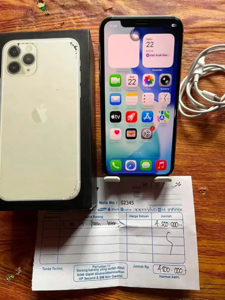 Iphone 11 pro 64gb white inter all operator Fullset mulus no minus