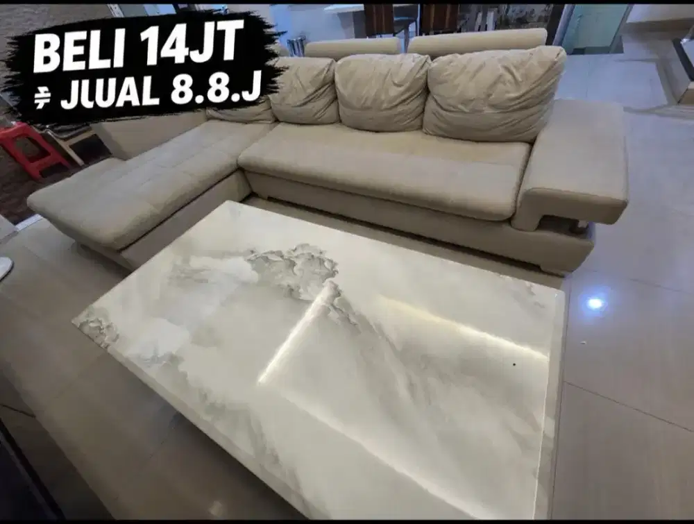 PAKET SOFA L + MEJA MARBLE | BELI 14JT JUAL 8.8JT