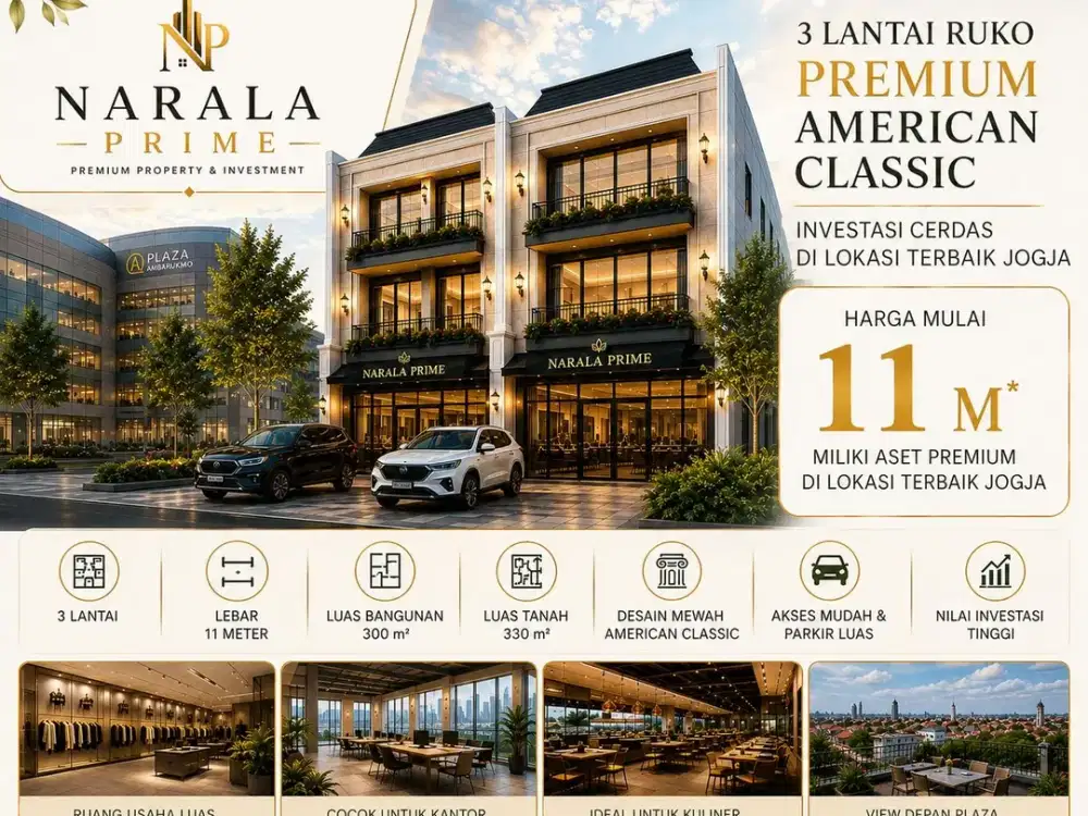 Ruko Dijual Jogja Depan Ambarukmo Plaza Cocok untuk Bisnis & Investasi