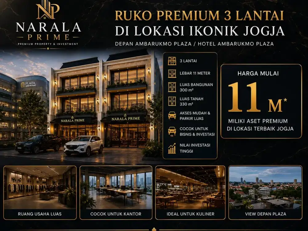 Dijual Ruko di Jogja Pinggir Jalan Utama Adisucipto SHM & Siap untuk Berbagai Usaha